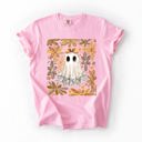 XL Blossom Light Pink Beautiful Halloween, Flowers, Coquette Ghost Artwork Collection Comfort Colors Tee