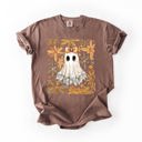 Small Espresso Beautiful Halloween, Flowers, Coquette Ghost Artwork Collection Comfort Colors Tee