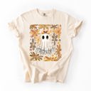 XL Ivory Cream Beautiful Halloween, Flowers, Coquette Ghost Artwork Collection Comfort Colors Tee