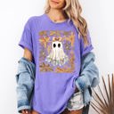 XXXL Violet Purple Beautiful Halloween, Flowers, Coquette Ghost Artwork Collection Comfort Colors Tee