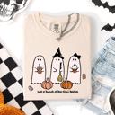 XL Ivory Cream Besties Halloween Ghosts Cute Witch Pumpkin Festive Portrait Illustration Comfort Colors Tee