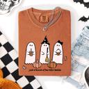 Small Yam Besties Halloween Ghosts Cute Witch Pumpkin Festive Portrait Illustration Comfort Colors Tee