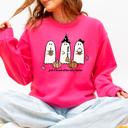 XXL Crunchberry Bright Pink Besties Halloween Ghosts Witch Pumpkin Spooky Cozy Autumn Night Party Moody Festival Friends Forever Crew Sweatshirt
