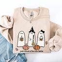 XL Sand Besties Halloween Ghosts Witch Pumpkin Spooky Cozy Autumn Night Party Moody Festival Friends Forever Crew Sweatshirt