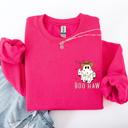 XXL Crunchberry Bright Pink Boo Haw Lasso Cowboy Western Halloween Spirit Of The Wild Frontier Classic Western Quote Pocket Sweatshirt