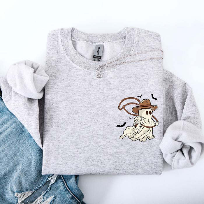 Cowboy Ghost Lasso Halloween Western Vintage Inspired Graphic Retro Iconic Sweatshirt