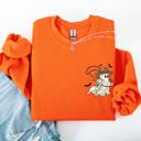 XL Orange Cowboy Ghost Lasso Halloween Western Vintage Inspired Graphic Retro Iconic Sweatshirt