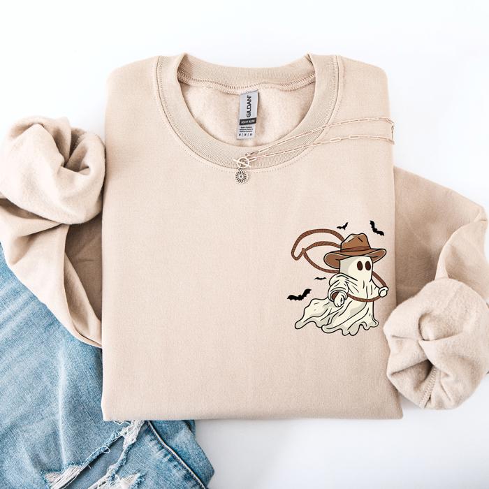Cowboy Ghost Lasso Halloween Western Vintage Inspired Graphic Retro Iconic Sweatshirt