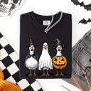 Medium Black Cute Halloween Geese Spooky Season Parade Edition Limited Release Exclusive Comfort Colors Tee