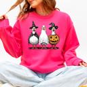 Medium Crunchberry Bright Pink Halloween Geese Spooky Season Fun And Festive Cozy Autumn Themed Artwork Sweatshirt