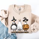 XXXL Sand Halloween Geese Spooky Season Fun And Festive Cozy Autumn Themed Artwork Sweatshirt