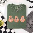 XL Moss Dark Green Cute Halloween Ghosts Pattern Coquette Night Parade Limited Edition Comfort Colors Tee