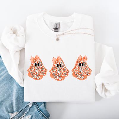 Cute Halloween Ghosts Pattern Coquette Cozy Autumn Nights Spooky Seasonal Print Collection Sweatshirt