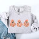 Large Ash Light Gray Cute Halloween Ghosts Pattern Coquette Cozy Autumn Nights Spooky Seasonal Print Collection Sweatshirt