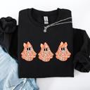 XXXL Black Cute Halloween Ghosts Pattern Coquette Cozy Autumn Nights Spooky Seasonal Print Collection Sweatshirt