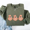 XXXL Military Green Cute Halloween Ghosts Pattern Coquette Cozy Autumn Nights Spooky Seasonal Print Collection Sweatshirt