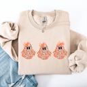 Large Sand Cute Halloween Ghosts Pattern Coquette Cozy Autumn Nights Spooky Seasonal Print Collection Sweatshirt