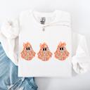 Large White Cute Halloween Ghosts Pattern Coquette Cozy Autumn Nights Spooky Seasonal Print Collection Sweatshirt
