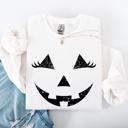 Medium White Cute Jack O Lantern Halloween Seasonal Limited Edition Cozy Pumpkin Face Sweatshirt