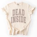 Large Ivory Cream Dead Inside Mood Halloween Vibes Spooky Season Edition Premium Comfort Colors Tee