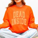 Small Orange Dead Inside Mood Halloween Vibes Autumn Night Fashion Statement Cozy Graphic Edition Sweatshirt