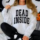 XXXL Ash Light Gray Dead Inside Mood Halloween Vibes Autumn Night Fashion Statement Cozy Graphic Edition Sweatshirt