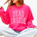 XXXL Crunchberry Bright Pink Dead Inside Mood Halloween Vibes Autumn Night Fashion Statement Cozy Graphic Edition Sweatshirt