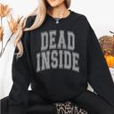 XXXL Black Dead Inside Mood Halloween Vibes Autumn Night Fashion Statement Cozy Graphic Edition Sweatshirt