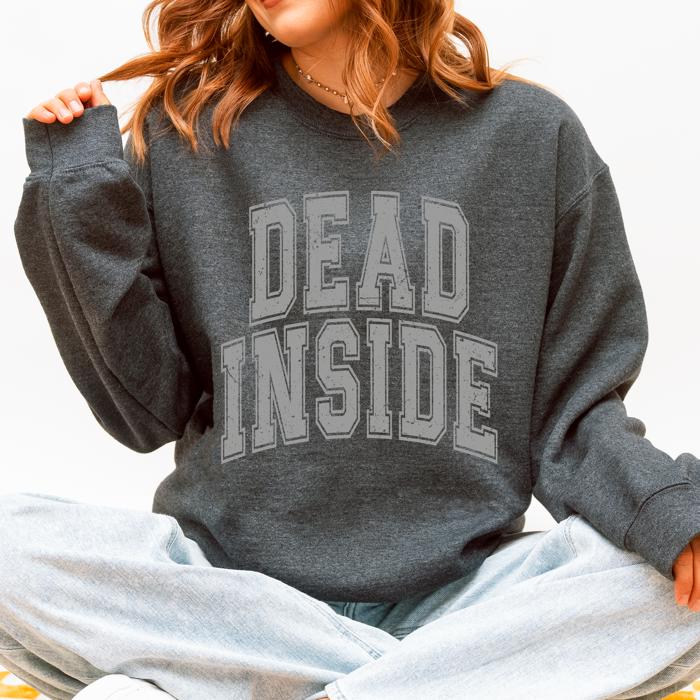 Dead Inside Mood Halloween Vibes Autumn Night Fashion Statement Cozy Graphic Edition Sweatshirt