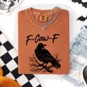 Medium Yam F Caw F Raven Crow Halloween Gothic Witch Spooky Nightfall Velvet Shadows Comfort Colors Tee