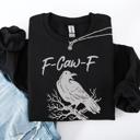 XXL Black F Caw F Raven Crow Gothic Witch Spooky Halloween Graveyard Night Moonlight Sweatshirt