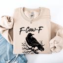 Small Sand F Caw F Raven Crow Gothic Witch Spooky Halloween Graveyard Night Moonlight Sweatshirt
