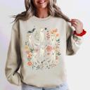 Large Sand Floral Ghosts Beautiful Halloween Coquette Girly Autumn Fall Gothic Charm Sweatshirt