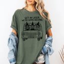XL Moss Dark Green Get In Loser, We're Going Hexing Witch Coven Halloween Night Edition Comfort Colors Tee