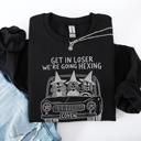 XXXL Black Get In Loser, We're Going Hexing Witch Coven Halloween Cozy Gothic Charm Sweatshirt