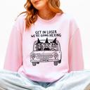 XXXL Light Pink Get In Loser, We're Going Hexing Witch Coven Halloween Cozy Gothic Charm Sweatshirt