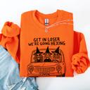 XXL Orange Get In Loser, We're Going Hexing Witch Coven Halloween Cozy Gothic Charm Sweatshirt