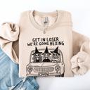 XXXL Sand Get In Loser, We're Going Hexing Witch Coven Halloween Cozy Gothic Charm Sweatshirt