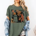 Ghost And Cow Cute Autumn Halloween Spooky Season Cozy Night Village Harvest Moon Comfort Colors Tee