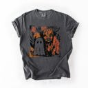 XXL Pepper Dark Gray Ghost And Cow Cute Autumn Halloween Spooky Season Cozy Night Village Harvest Moon Comfort Colors Tee