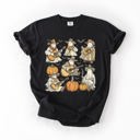 XXXL Black Ghost Cowboys Halloween Bats Spooky Western Outlaws Under Moonlit Sky With Whimsical Ghost Town Charm Comfort Colors Tee