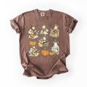 Medium Espresso Ghost Cowboys Halloween Bats Spooky Western Outlaws Under Moonlit Sky With Whimsical Ghost Town Charm Comfort Colors Tee