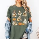XXXL Moss Dark Green Ghost Cowboys Halloween Bats Spooky Western Outlaws Under Moonlit Sky With Whimsical Ghost Town Charm Comfort Colors Tee