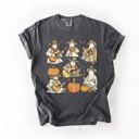 Medium Pepper Dark Gray Ghost Cowboys Halloween Bats Spooky Western Outlaws Under Moonlit Sky With Whimsical Ghost Town Charm Comfort Colors Tee