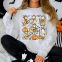 Small Ash Light Gray Ghost Cowboys Halloween Bats Spooky Gothic Nightfall Collection Limited Edition Sweatshirt