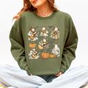 Large Military Green Ghost Cowboys Halloween Bats Spooky Gothic Nightfall Collection Limited Edition Sweatshirt