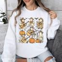 Medium White Ghost Cowboys Halloween Bats Spooky Gothic Nightfall Collection Limited Edition Sweatshirt