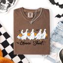XL Espresso Goose Sheet Halloween Trick Or Treat Ghosts And Goblins Design Comfort Colors Tee