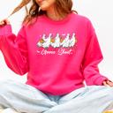 Medium Crunchberry Bright Pink Goose Sheet Halloween Trick Or Treat Graphic Design For Cozy Seasonal Nights Sweatshirt