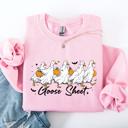 XXL Light Pink Goose Sheet Halloween Trick Or Treat Graphic Design For Cozy Seasonal Nights Sweatshirt